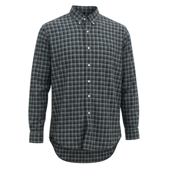 Polo Ralph Lauren Other - Ralph Lauren Blake Mens Large Grey Black Gingham Flannel Button Down Shirt